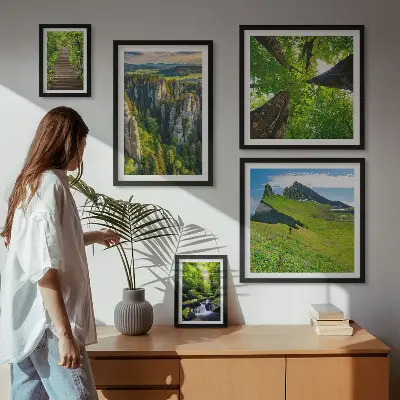 Bildergalerie-Set für die Wand mit grünen Landschaften und Naturwegen