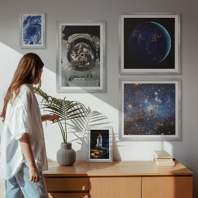 Bildergalerie-set für die wand Weltraumentdeckungen von Astronauten