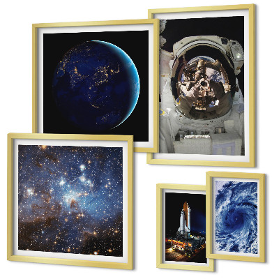 Bildergalerie-set für die wand Weltraumentdeckungen von Astronauten