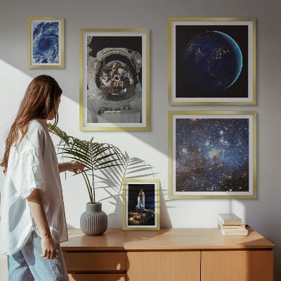 Bildergalerie-set für die wand Weltraumentdeckungen von Astronauten