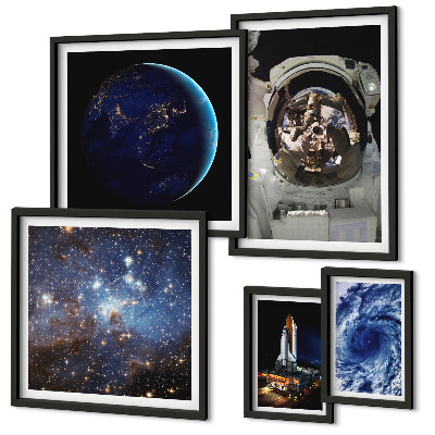 Bildergalerie-set für die wand Weltraumentdeckungen von Astronauten