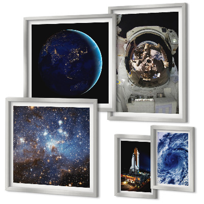 Bildergalerie-set für die wand Weltraumentdeckungen von Astronauten