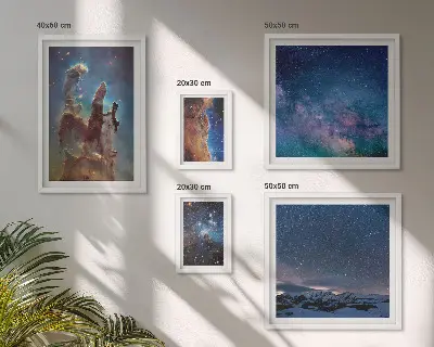 Bilderset fürs Sofa mit dem Motiv kosmische Landschaften von Galaxien