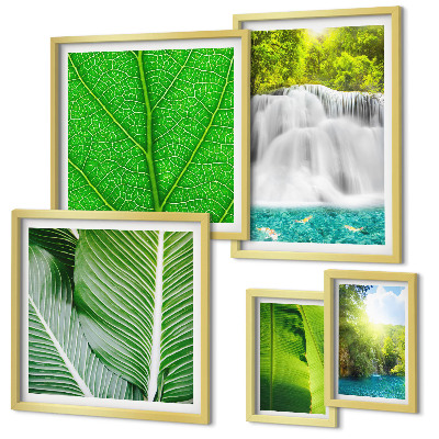 Modernes wandbilder-set Tropische Palmenwasserfälle