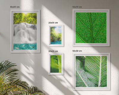 Modernes wandbilder-set Tropische Palmenwasserfälle