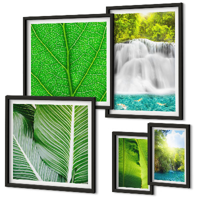 Modernes wandbilder-set Tropische Palmenwasserfälle