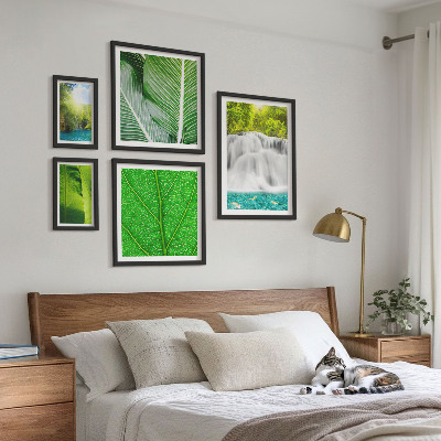 Modernes wandbilder-set Tropische Palmenwasserfälle
