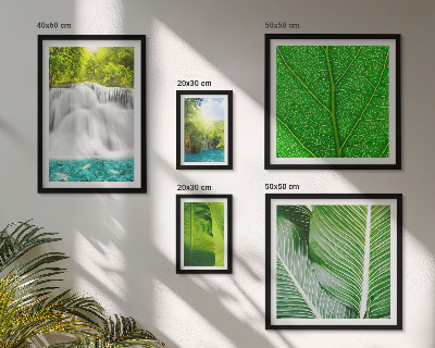 Modernes wandbilder-set Tropische Palmenwasserfälle