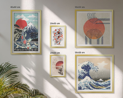 Bilderset fürs sofa Japanische Kunstmotive Wellen