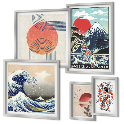 Bilderset fürs sofa Japanische Kunstmotive Wellen