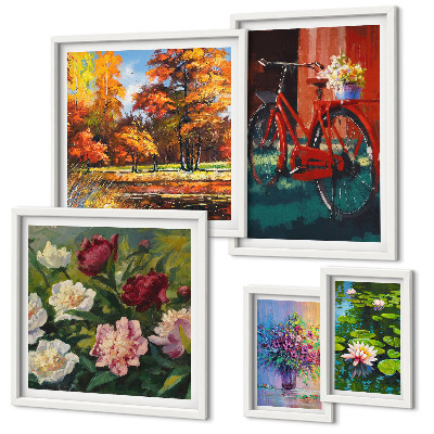 Bilderset fürs sofa Blumen in der Frühlingslandschaft