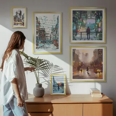 Bildergalerie-Set für die Wand mit modernen Stadtlandschaften