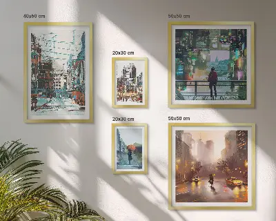 Bildergalerie-Set für die Wand mit modernen Stadtlandschaften