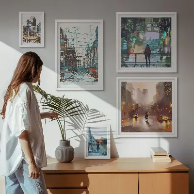 Bildergalerie-Set für die Wand mit modernen Stadtlandschaften