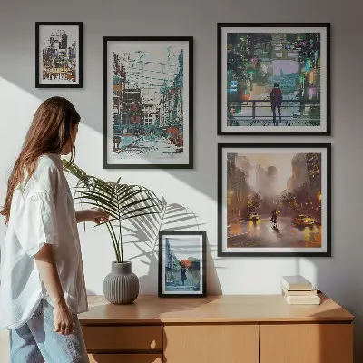 Bildergalerie-Set für die Wand mit modernen Stadtlandschaften