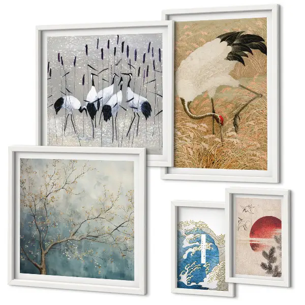 Wandbilder-Set stilvolle Naturgemälde mit Vogelmotiven