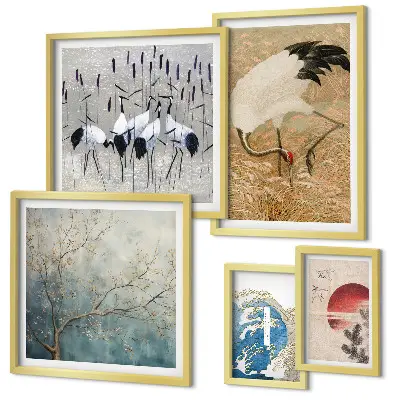 Wandbilder-Set stilvolle Naturgemälde mit Vogelmotiven