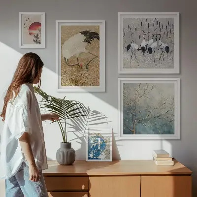 Wandbilder-Set stilvolle Naturgemälde mit Vogelmotiven