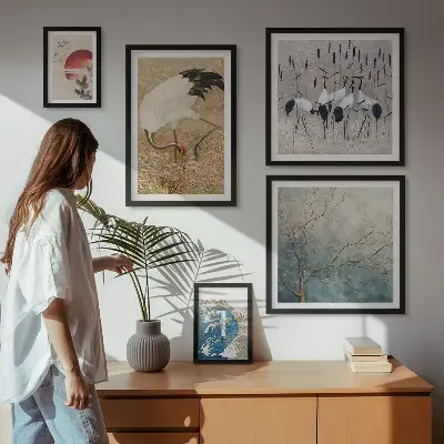 Wandbilder-Set stilvolle Naturgemälde mit Vogelmotiven