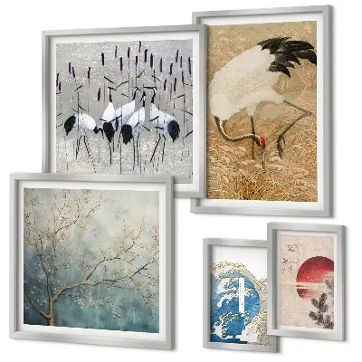 Wandbilder-Set stilvolle Naturgemälde mit Vogelmotiven