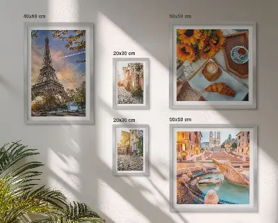 Modernes Wandbild-Set atmosphärische Ansichten eines Cafés