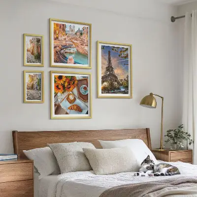 Modernes Wandbild-Set atmosphärische Ansichten eines Cafés