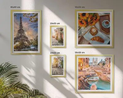 Modernes Wandbild-Set atmosphärische Ansichten eines Cafés