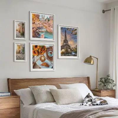 Modernes Wandbild-Set atmosphärische Ansichten eines Cafés