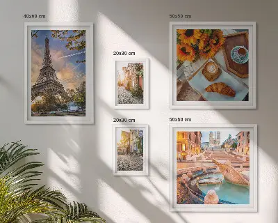 Modernes Wandbild-Set atmosphärische Ansichten eines Cafés