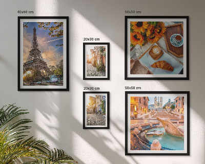 Modernes wandbilder-set Atmosphärische Ansichten des Cafés