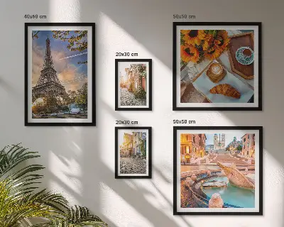 Modernes Wandbild-Set atmosphärische Ansichten eines Cafés