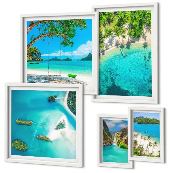 Bildergalerie-Set für die Wand tropische Strände mit paradiesischem Wasser
