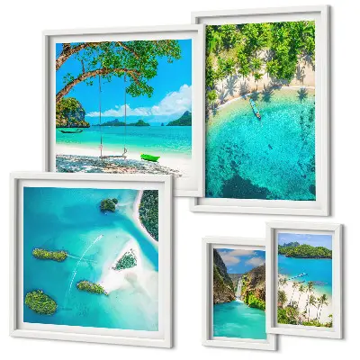 Bildergalerie-Set für die Wand tropische Strände mit paradiesischem Wasser