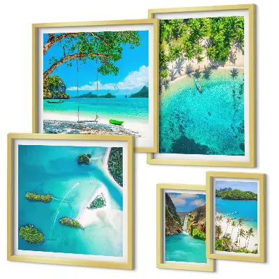 Bildergalerie-Set für die Wand tropische Strände mit paradiesischem Wasser