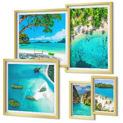 Bildergalerie-set für die wand Tropische Strände, paradiesisches Wasser