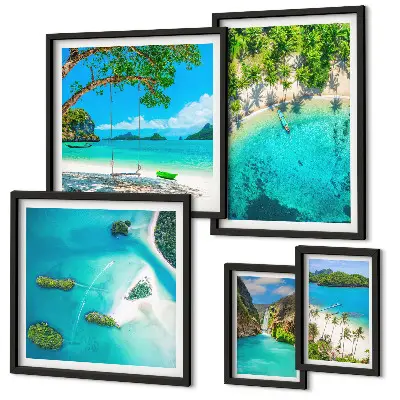 Bildergalerie-Set für die Wand tropische Strände mit paradiesischem Wasser