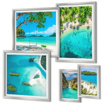 Bildergalerie-Set für die Wand tropische Strände mit paradiesischem Wasser