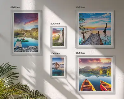 Wandbilder-Set fürs Sofa mit Landschaften, Wasserfällen und Seen