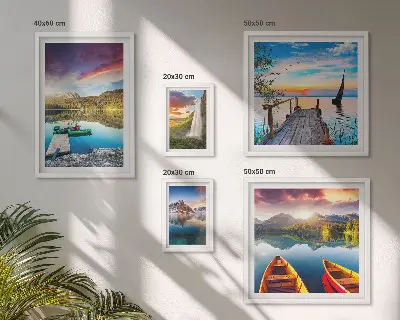 Wandbilder-Set fürs Sofa mit Landschaften, Wasserfällen und Seen
