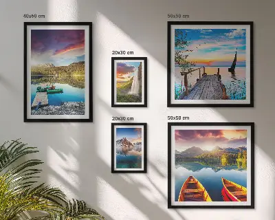 Wandbilder-Set fürs Sofa mit Landschaften, Wasserfällen und Seen