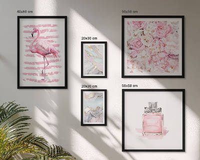 Bilderset fürs sofa Stilvolle rosa Akzente mit Flamingoblumen