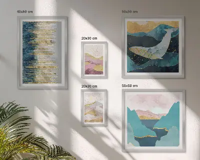 Bildergalerie-Set für die Wand Abstrakte Berge und modernes Meer