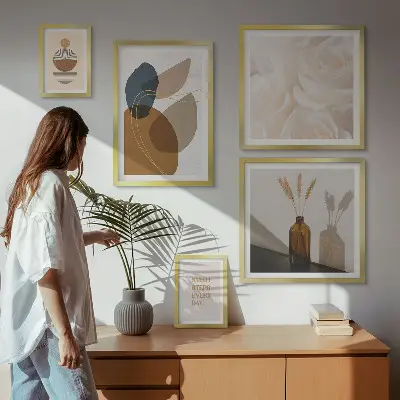 Boho-Pflanzendekorationen bilderset fürs sofa
