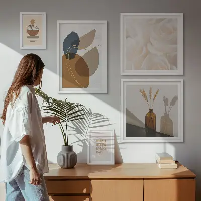 Boho-Pflanzendekorationen bilderset fürs sofa