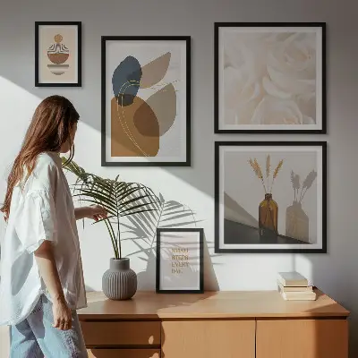 Boho-Pflanzendekorationen bilderset fürs sofa