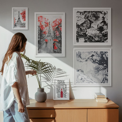Bildergalerie-set für die wand Pariser Blumen und Muster