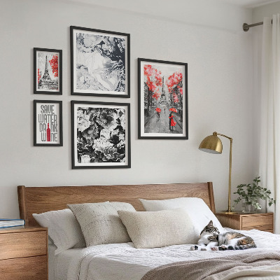 Bildergalerie-set für die wand Pariser Blumen und Muster