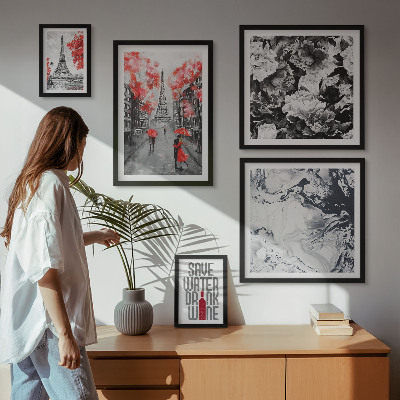 Bildergalerie-set für die wand Pariser Blumen und Muster
