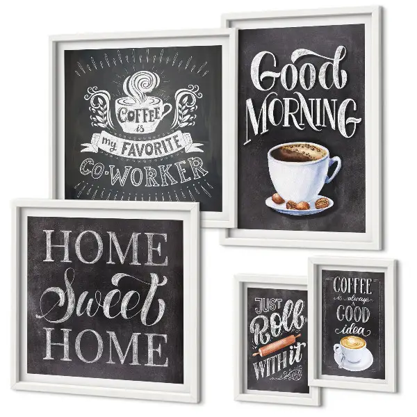 Modernes Wandbilderset mit rustikalen Kaffee-Inspirationen