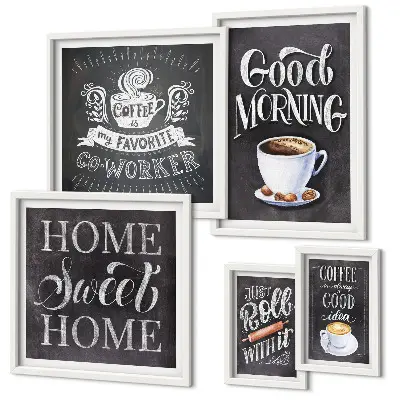 Modernes Wandbilderset mit rustikalen Kaffee-Inspirationen
